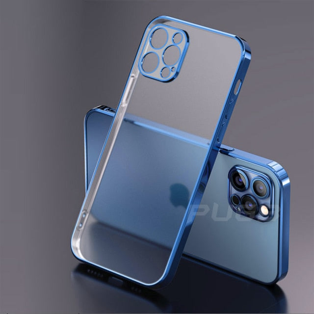 Capinha de Luxo Transparente - iPhone 11 12 Pro Max Mini XR X XS 7 8 Plus SE 2020 - Picuí Magazine