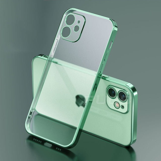 Capinha de Luxo Transparente - iPhone 11 12 Pro Max Mini XR X XS 7 8 Plus SE 2020 - Picuí Magazine