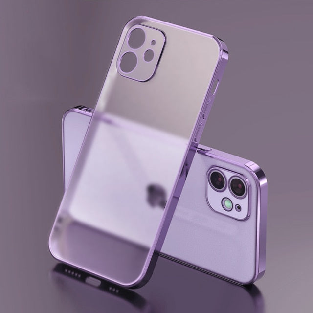 Capinha de Luxo Transparente - iPhone 11 12 Pro Max Mini XR X XS 7 8 Plus SE 2020 - Picuí Magazine