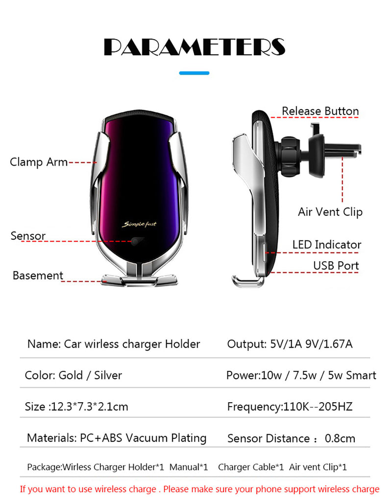 Carregador Touch Screen Por Indução - Super Luxo. Ideal Para Iphone 12 11 8 Samsung 10w. FRETE GRÁTIS - Picuí Magazine