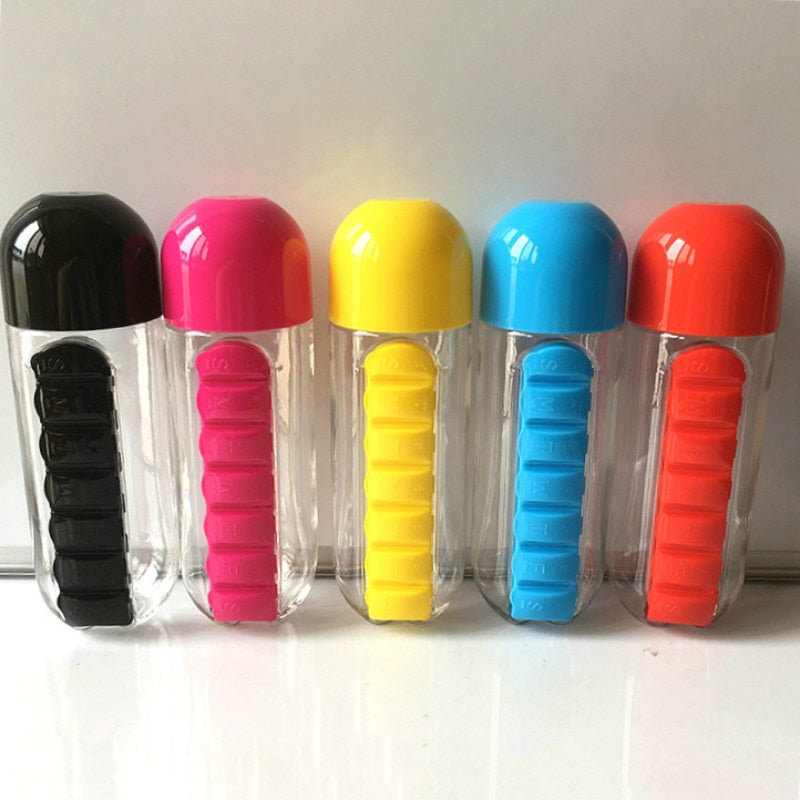 Garrafa Organizadora Porta Comprimidos e Suplementos - 600ml - Picuí Magazine