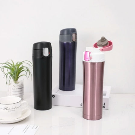 Garrafa Térmica 500ml Aço Inox Portátil. Viagem, Academia, Caminhada, Trabalho