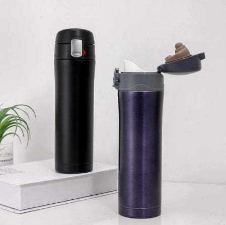 Garrafa Térmica 500ml Aço Inox Portátil. Viagem, Academia, Caminhada, Trabalho