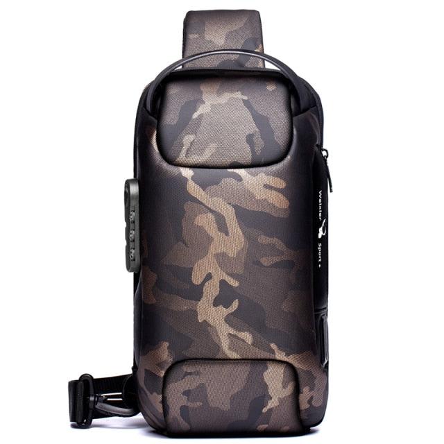 Bag Crossbody Masculina | Antifurto/ Impermeável/ USB/ Compacta - Picuí Magazine